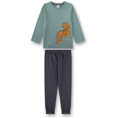 Sanetta Jungen-Schlafanzug lang grün Tiger Hochwertiger und bequemer Schlafanzug aus 100% Baumwolle. Sanetta Jungen-Schlafanzug lang grün Tiger Hochwertiger und bequemer Schlafanzug aus 100% Baumwolle.