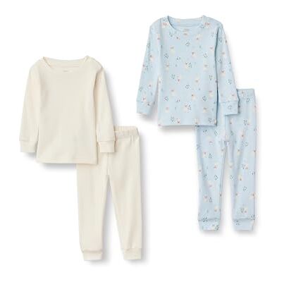 Amazon Essentials x Sofia Grainge Jungen Eng anliegender Baumwoll-Schlafanzug, 2er-Pack, Hellblau Gänse, 3 Jahre Amazon Essentials x Sofia Grainge Jungen Eng anliegender Baumwoll-Schlafanzug, 2er-Pack, Hellblau Gänse, 3 Jahre