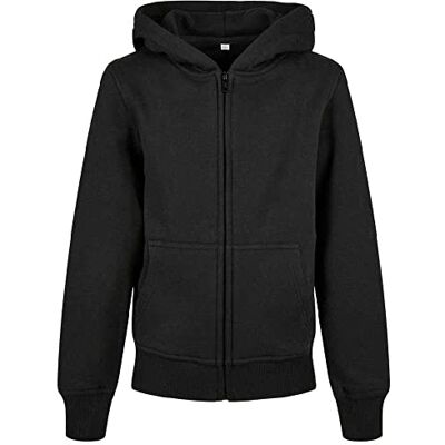 Build Your Brand Kinder Sweatshirtjacke Organic Basic Kids Zip Hoody, Farbe Black, Größe 158/164 Build Your Brand Kinder Sweatshirtjacke Organic Basic Kids Zip Hoody, Farbe Black, Größe 158/164