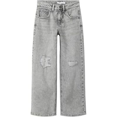 NAME IT Mädchen Girl Fit Nkfrose Hw Wide Jeans 1411-Te Noos, Light Grey Denim, 152 EU NAME IT Mädchen Girl Fit Nkfrose Hw Wide Jeans 1411-Te Noos, Light Grey Denim, 152 EU