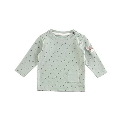 Sterntaler Langarmshirt Blätter Baby Shirt aus Baumwolljersey mit Allover Print Unisex Longsleeve mit Esel Emmi Applikation weiche Baby und Kinder Bekleidung ab Geburt steingrün, Größe 80 Sterntaler Langarmshirt Blätter Baby Shirt aus Baumwolljersey mit Allover Print Unisex Longsleeve mit Esel Emmi Applikation weiche Baby und Kinder Bekleidung ab Geburt steingrün, Größe 80
