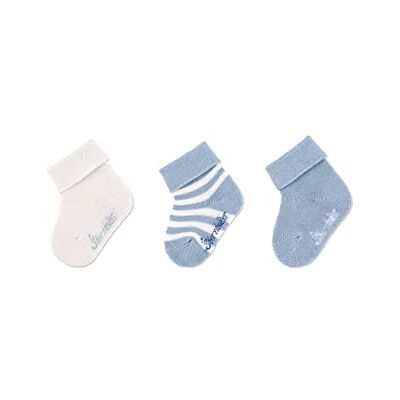 Sterntaler Baby Jungen Baby Socken GOTS Söckchen 3er-Pack Ringel Strümpfe Socken Baby mit Ringel Motiv und uni bleu, 16 Sterntaler Baby Jungen Baby Socken GOTS Söckchen 3er-Pack Ringel Strümpfe Socken Baby mit Ringel Motiv und uni bleu, 16