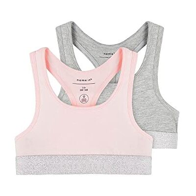 NAME IT Mädchen Nkfshort Top 2p Noos Unterhose, Barely Pink/Pack:w/ Grey Melange, 134 EU NAME IT Mädchen Nkfshort Top 2p Noos Unterhose, Barely Pink/Pack:w/ Grey Melange, 134 EU
