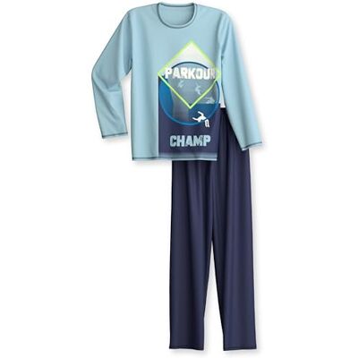 CALIDA Kids Pyjama, Schlafanzug Kinder, aus 100% Bio Baumwolle, hautfreundlich, pflegeleicht Cascade Blue 140-146 CALIDA Kids Pyjama, Schlafanzug Kinder, aus 100% Bio Baumwolle, hautfreundlich, pflegeleicht Cascade Blue 140-146