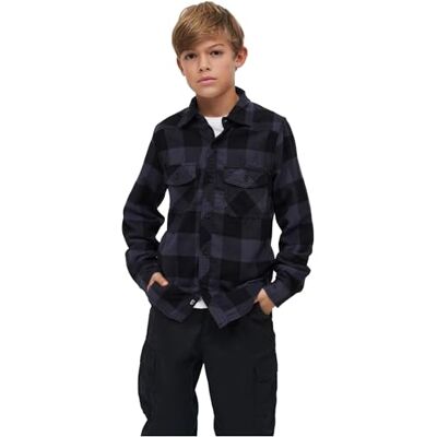 Brandit Kids Check Shirt Long Sleeve, Farbe: Black/Grey, Größe: XL 158 Brandit Kids Check Shirt Long Sleeve, Farbe: Black/Grey, Größe: XL 158