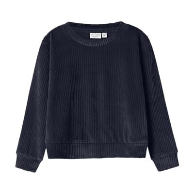NAME IT Mädchen Nmfveloa Ls Velvet Short Top, Navy Blazer, 116 NAME IT Mädchen Nmfveloa Ls Velvet Short Top, Navy Blazer, 116