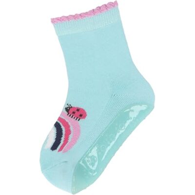 Sterntaler Fli Fli AIR Käfer Fliesen Flitzer für Mädchen Stoppersocken mit rutschfester Sohle Fliesensocken mit Motiven helltürkis, 18 Sterntaler Fli Fli AIR Käfer Fliesen Flitzer für Mädchen Stoppersocken mit rutschfester Sohle Fliesensocken mit Motiven helltürkis, 18