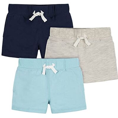 Gerber Baby-Jungen 3er-Pack Pull-On-Strickshorts, Blau und Grau, 3–6 Monate Gerber Baby-Jungen 3er-Pack Pull-On-Strickshorts, Blau und Grau, 3–6 Monate