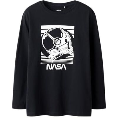 NAME IT Jungen Nkmvitar NASA Ls Top NAS, Black, 122-128 NAME IT Jungen Nkmvitar NASA Ls Top NAS, Black, 122-128