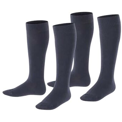 ESPRIT Unisex Kinder Kniestrümpfe Foot Logo Multipack K Kh Baumwolle lang einfarbig 2 Paar, Blau Marine 6120, 27-30 ESPRIT Unisex Kinder Kniestrümpfe Foot Logo Multipack K Kh Baumwolle lang einfarbig 2 Paar, Blau Marine 6120, 27-30