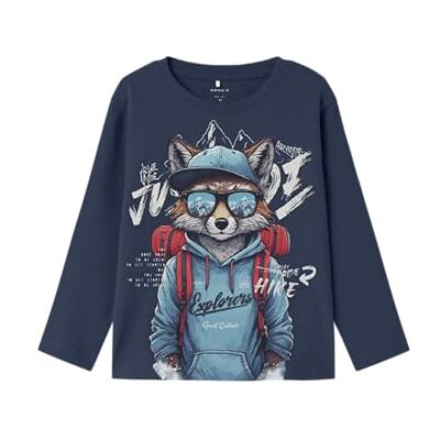 NAME IT Jungen Nmmolly Ls Nreg Top Box, Insignia Blue, 104 NAME IT Jungen Nmmolly Ls Nreg Top Box, Insignia Blue, 104