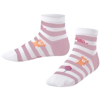 FALKE Unisex Kinder Sneakersocken Striped Jellies K Sn Baumwolle kurz gemustert 1 Paar, Weiß White 2008, 35-38 FALKE Unisex Kinder Sneakersocken Striped Jellies K Sn Baumwolle kurz gemustert 1 Paar, Weiß White 2008, 35-38