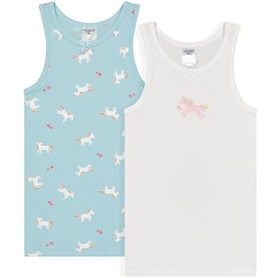SALT AND PEPPER Mädchen Singlet 2er Set Mit Einhorn Motiv Unterwäsche, Multi, 104-110 EU SALT AND PEPPER Mädchen Singlet 2er Set Mit Einhorn Motiv Unterwäsche, Multi, 104-110 EU