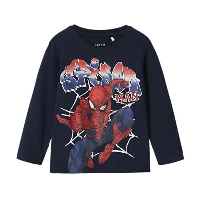 NAME IT Jungen Nmmalvis Spider Ls Nreg Top Mar, Navy Blazer, 104 NAME IT Jungen Nmmalvis Spider Ls Nreg Top Mar, Navy Blazer, 104