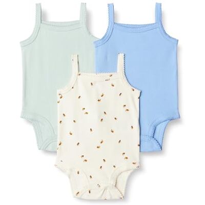 Amazon Essentials Baby Mädchen Ärmellose Bodys, 3er-Pack, Kornblumenblau/Blassminzgrün/Bienen, 0-3 Monate Amazon Essentials Baby Mädchen Ärmellose Bodys, 3er-Pack, Kornblumenblau/Blassminzgrün/Bienen, 0-3 Monate