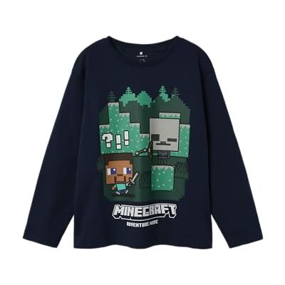 NAME IT Jungen Nkmac Minecraft Ls Nreg Top Box Noos Bfu, Navy Blazer, 134/140 cm NAME IT Jungen Nkmac Minecraft Ls Nreg Top Box Noos Bfu, Navy Blazer, 134/140 cm