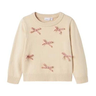 NAME IT Mädchen Nmfronja Knit Strickpullover, Summer Sand, 98 EU NAME IT Mädchen Nmfronja Knit Strickpullover, Summer Sand, 98 EU