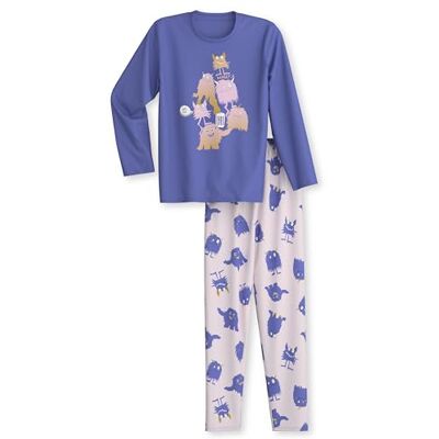 CALIDA Kids Pyjama, Schlafanzug Kinder, aus 100% Bio Baumwolle, hautfreundlich, pflegeleicht Violet Storm 140-146 CALIDA Kids Pyjama, Schlafanzug Kinder, aus 100% Bio Baumwolle, hautfreundlich, pflegeleicht Violet Storm 140-146
