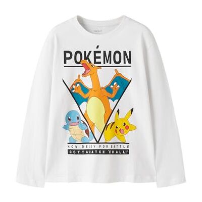 NAME IT Jungen Nkmast Pokemon Ls Nreg Top Box Noos Sky, Bright White, 134/140 cm NAME IT Jungen Nkmast Pokemon Ls Nreg Top Box Noos Sky, Bright White, 134/140 cm