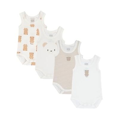 Chicco Baby Jungen Ärmellos aus 100% Baumwolle mit Praktischer Öffnung Nos_2 4er‑Set Ärmellose Bodys (1er Pack) Chicco Baby Jungen Ärmellos aus 100% Baumwolle mit Praktischer Öffnung Nos_2 4er‑Set Ärmellose Bodys (1er Pack)