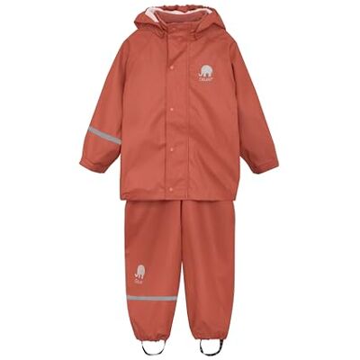 Celavi Girls Basic Rainwear Set-solid PU Rain Jacket, Redwood, 110 Celavi Girls Basic Rainwear Set-solid PU Rain Jacket, Redwood, 110