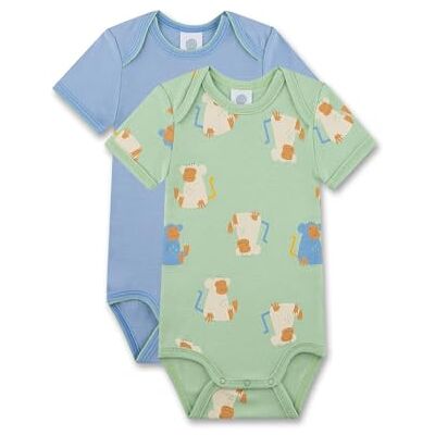 Sanetta Baby-Body kurzarm (Doppelpack) blau & grün Affe Hochwertiger und nachhaltiger Body für Mädchen aus Bio-Baumwolle. Inhalt: 2er Set Baby Body Sanetta Baby-Body kurzarm (Doppelpack) blau & grün Affe Hochwertiger und nachhaltiger Body für Mädchen aus Bio-Baumwolle. Inhalt: 2er Set Baby Body