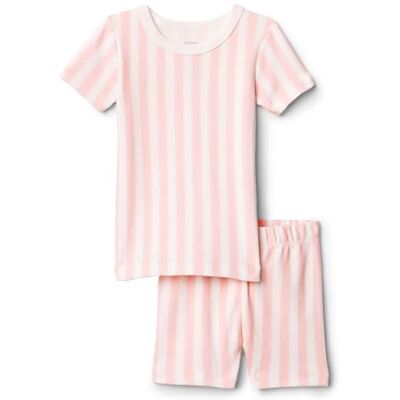 Amazon Essentials x Sofia Grainge Uni Baby Pyjama-Set, eng anliegend, mit kurzen Ärmeln, Blassrosa Kühner Streifen, 3 Jahre Amazon Essentials x Sofia Grainge Uni Baby Pyjama-Set, eng anliegend, mit kurzen Ärmeln, Blassrosa Kühner Streifen, 3 Jahre