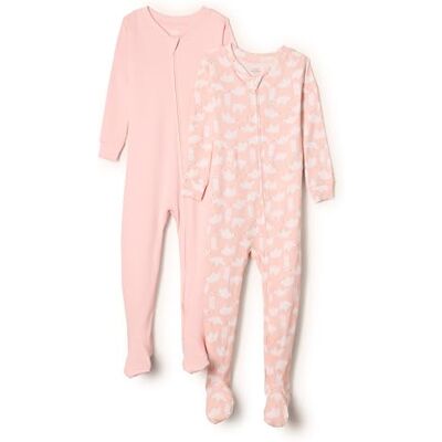 Amazon Essentials x Sofia Grainge Unisex Baby Eng anliegender Pyjama aus Baumwolle mit Fuß, 2er-Pack, Eisbär/Rosa, 3-6 Monate Amazon Essentials x Sofia Grainge Unisex Baby Eng anliegender Pyjama aus Baumwolle mit Fuß, 2er-Pack, Eisbär/Rosa, 3-6 Monate