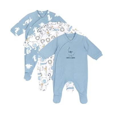 Chicco , Strampler für Neugeborene, 3er-Set, aus 100% Baumwolle, mit Fußteil und praktischer Öffnung, Babykleidung 0–3 Monate, Geschenkideen zur Geburt Chicco , Strampler für Neugeborene, 3er-Set, aus 100% Baumwolle, mit Fußteil und praktischer Öffnung, Babykleidung 0–3 Monate, Geschenkideen zur Geburt
