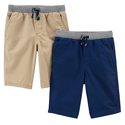 Simple Joys by Carter's Jungen Shorts, 2er-Pack, Helles Khakibraun/Marineblau, 2 Jahre Simple Joys by Carter's Jungen Shorts, 2er-Pack, Helles Khakibraun/Marineblau, 2 Jahre
