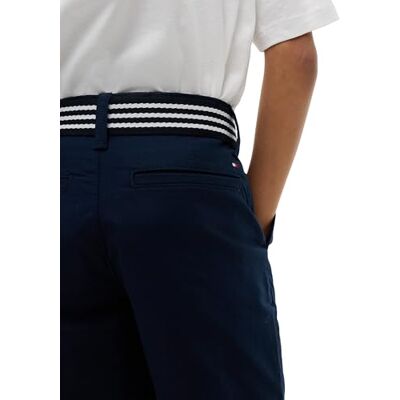 Tommy Hilfiger Jungen Chino Shorts Baggy mit Gürtel, Blau (Dark Night Navy), 12 Jahre Tommy Hilfiger Jungen Chino Shorts Baggy mit Gürtel, Blau (Dark Night Navy), 12 Jahre