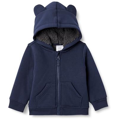 Amazon Essentials Unisex Baby Kapuzenjacke mit Sherpa-Futter und durchgehendem Reißverschluss, Marineblau, 3-6 Monate Amazon Essentials Unisex Baby Kapuzenjacke mit Sherpa-Futter und durchgehendem Reißverschluss, Marineblau, 3-6 Monate