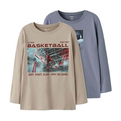 NAME IT Jungen Nkmvoto 2P Ls Nreg Top, Island Fossil, 122 cm-128 cm (2er Pack) NAME IT Jungen Nkmvoto 2P Ls Nreg Top, Island Fossil, 122 cm-128 cm (2er Pack)