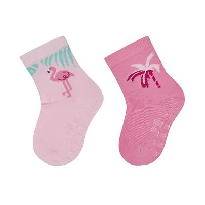 Sterntaler ABS Socken Doppelpack Flamingo – Baby- und Kinder ABS Socken im Doppelpack mit Flamingo- und Palmen-Motiv, rutschfest, Puderrosa, Größe 20 Sterntaler ABS Socken Doppelpack Flamingo – Baby- und Kinder ABS Socken im Doppelpack mit Flamingo- und Palmen-Motiv, rutschfest, Puderrosa, Größe 20