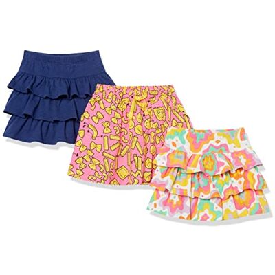 Amazon Essentials Mädchen Gestrickte Skortröcke mit Rüschen (zuvor Spotted Zebra), 3er-Pack, Marineblau/Rosa Bonbon/Weiß Regenbogenaufdruck, 9 Jahre Amazon Essentials Mädchen Gestrickte Skortröcke mit Rüschen (zuvor Spotted Zebra), 3er-Pack, Marineblau/Rosa Bonbon/Weiß Regenbogenaufdruck, 9 Jahre