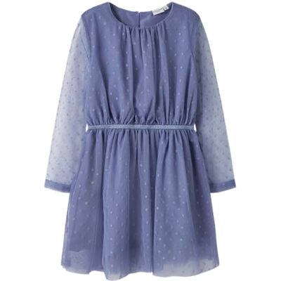 NAME IT Mädchen Nkfvabos Ls Dress Noos, Blue Ice, 98 NAME IT Mädchen Nkfvabos Ls Dress Noos, Blue Ice, 98