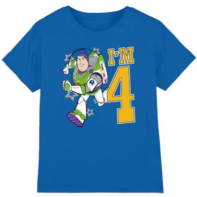 Disney Toy Story Birthday Buzz I'm 4 Kinder T-Shirt, Royalblau, 5–6 J Disney Toy Story Birthday Buzz I'm 4 Kinder T-Shirt, Royalblau, 5–6 J