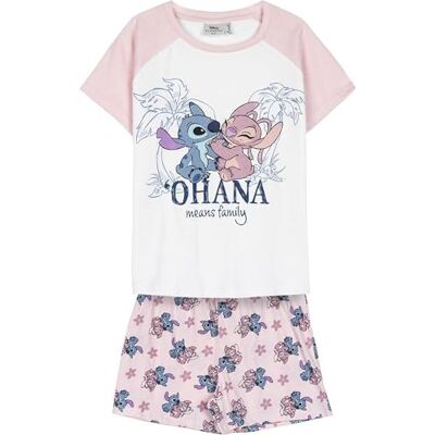 CERDÁ LIFE'S LITTLE MOMENTS Stitch Schlafanzug für Kinder Rosa und Weiß Größe 14 Jahre Kurzer Schlafanzug aus 100% Baumwolle 145 g/qm Stitch und Engel Druck Original Produkt entworfen in Spanien CERDÁ LIFE'S LITTLE MOMENTS Stitch Schlafanzug für Kinder Rosa und Weiß Größe 14 Jahre Kurzer Schlafanzug aus 100% Baumwolle 145 g/qm Stitch und Engel Druck Original Produkt entworfen in Spanien