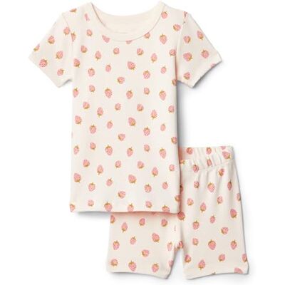 Amazon Essentials x Sofia Grainge Baby Mädchen Pyjama-Set, eng anliegend, mit kurzen Ärmeln, Pfirsich Erdbeeren, 3 Jahre Amazon Essentials x Sofia Grainge Baby Mädchen Pyjama-Set, eng anliegend, mit kurzen Ärmeln, Pfirsich Erdbeeren, 3 Jahre