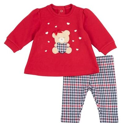 Chicco chico Baby Mädchen Zweiteiliges Outfit: Leggings und Sweatshirt Jogginganzug, Rot (2), 9M Chicco chico Baby Mädchen Zweiteiliges Outfit: Leggings und Sweatshirt Jogginganzug, Rot (2), 9M