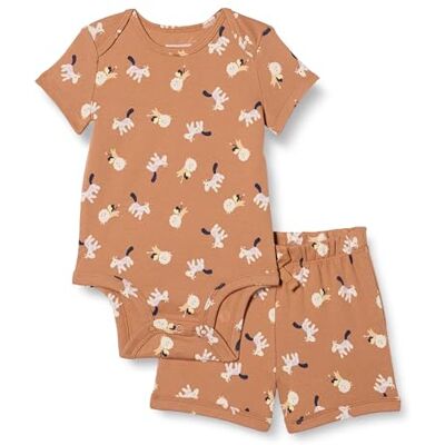 Amazon Essentials Unisex Baby Set aus Body und Shorts, Löwe Pony, 12 Monate Amazon Essentials Unisex Baby Set aus Body und Shorts, Löwe Pony, 12 Monate