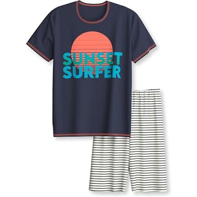 CALIDA Kids Kurz-Pyjama, Schlafanzug Kinder, aus Bio Baumwolle, atmungsaktiv, pflegeleicht Peacoat Blue 152-158 CALIDA Kids Kurz-Pyjama, Schlafanzug Kinder, aus Bio Baumwolle, atmungsaktiv, pflegeleicht Peacoat Blue 152-158