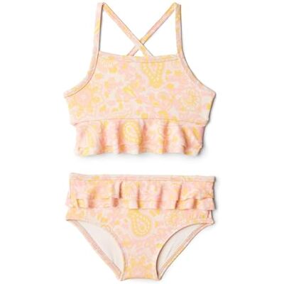 Amazon Essentials x Sofia Grainge Baby Mädchen Zweiteiliger Badeanzug mit gekreuzten Trägern, Muschelrosa Verziertes Paisley, 12 Monate Amazon Essentials x Sofia Grainge Baby Mädchen Zweiteiliger Badeanzug mit gekreuzten Trägern, Muschelrosa Verziertes Paisley, 12 Monate