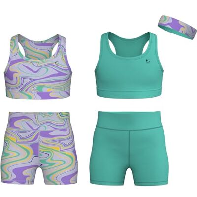 Essenclo Girls Clothing Athletic Sets Sleeveless Crop Tank Tops & Bike Shorts Cheer, Gymnastics, Volleyball Size 3-16 (5 Pcs) E2108 Set-13-7-8 Essenclo Girls Clothing Athletic Sets Sleeveless Crop Tank Tops & Bike Shorts Cheer, Gymnastics, Volleyball Size 3-16 (5 Pcs) E2108 Set-13-7-8