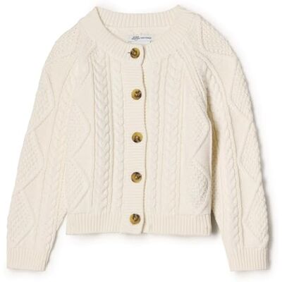 Amazon Essentials x Sofia Grainge Unisex Baby Fischer-Strickjacke Pullover, Elfenbein, 3-6 Monate Amazon Essentials x Sofia Grainge Unisex Baby Fischer-Strickjacke Pullover, Elfenbein, 3-6 Monate