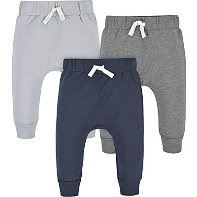 Gerber Baby-Jungen-Kleinkind-Jogginghose im 3er-Pack, Marineblau/Grau, 6–9 Monate Gerber Baby-Jungen-Kleinkind-Jogginghose im 3er-Pack, Marineblau/Grau, 6–9 Monate