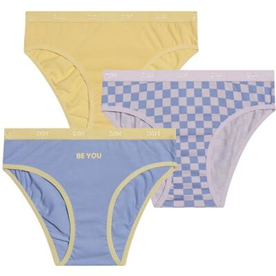 DIM Mädchen Les Pockets Slips aus Baumwolle x3 Ultraweich & Bequem Elastischer Bund Farbige Motive DIM Mädchen Les Pockets Slips aus Baumwolle x3 Ultraweich & Bequem Elastischer Bund Farbige Motive