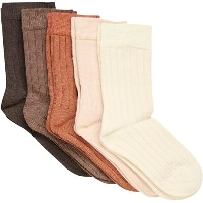 MINYMO Unisex Kinder Ankle Rib (5-pack) Socken Aus Bambus-Viscose, Cocoa Brown, 31-34 EU MINYMO Unisex Kinder Ankle Rib (5-pack) Socken Aus Bambus-Viscose, Cocoa Brown, 31-34 EU