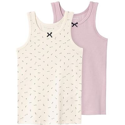 NAME IT Mädchen Nmftank Top 2p Buttercream Floral Noos Unterhemden, Buttercream, 104 EU NAME IT Mädchen Nmftank Top 2p Buttercream Floral Noos Unterhemden, Buttercream, 104 EU