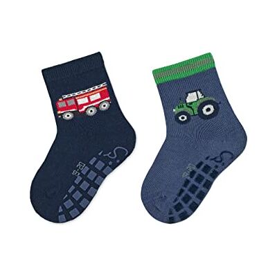 Sterntaler Baby Jungen Fliesen Socken Baby ABS-Söckchen Doppelpack Feuerwehr Fliesen Rutsch Socken Baby aus Baumwolle marine, 18 Sterntaler Baby Jungen Fliesen Socken Baby ABS-Söckchen Doppelpack Feuerwehr Fliesen Rutsch Socken Baby aus Baumwolle marine, 18